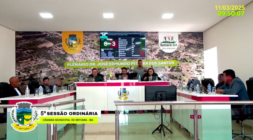 5ª SESSÃO DA CÂMARA MUNICIPAL DE IBITIARA - 2025